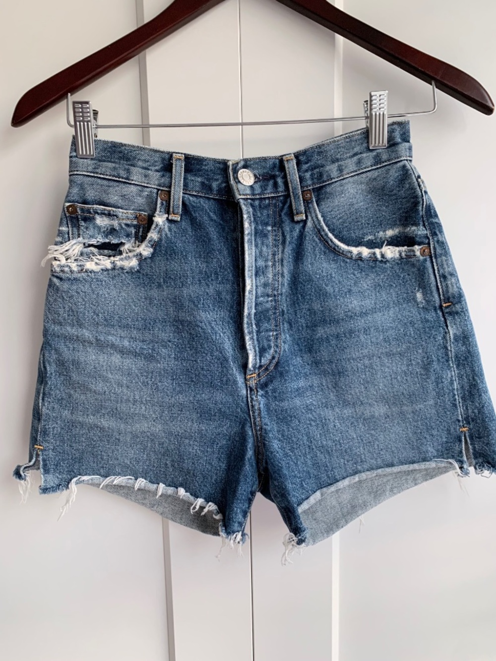 Agolde Dee Jean Short Size 24 High Rise 100% Organic Cotton